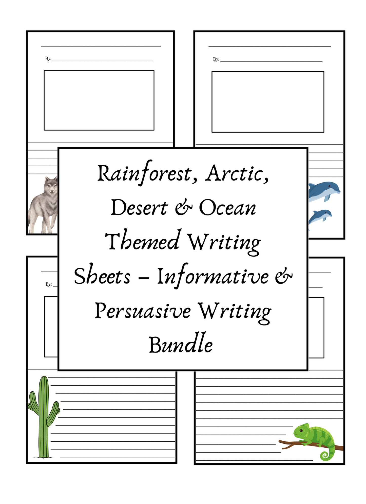Habitat Writing Sheets Bundle | Informative & Persuasive Pages (4 Themes)