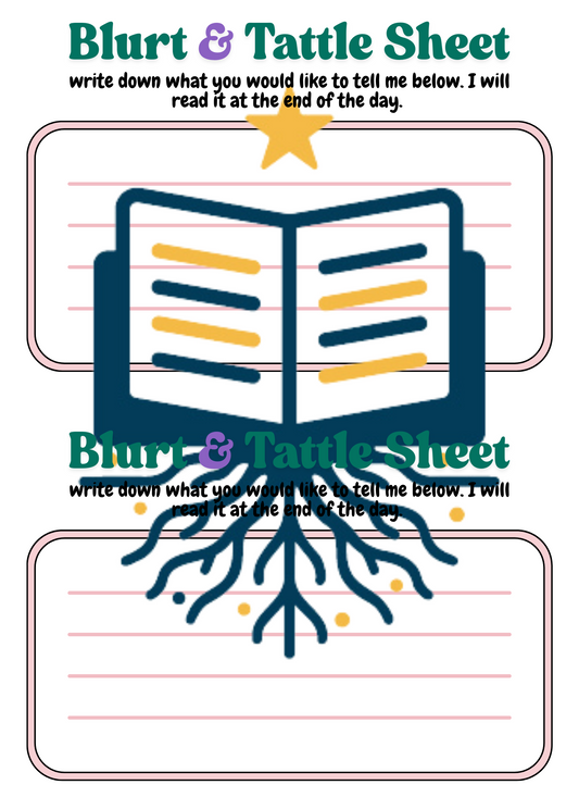 Blurt & Tattle Report Sheet | Minimize and Manage Classroom Disruptions