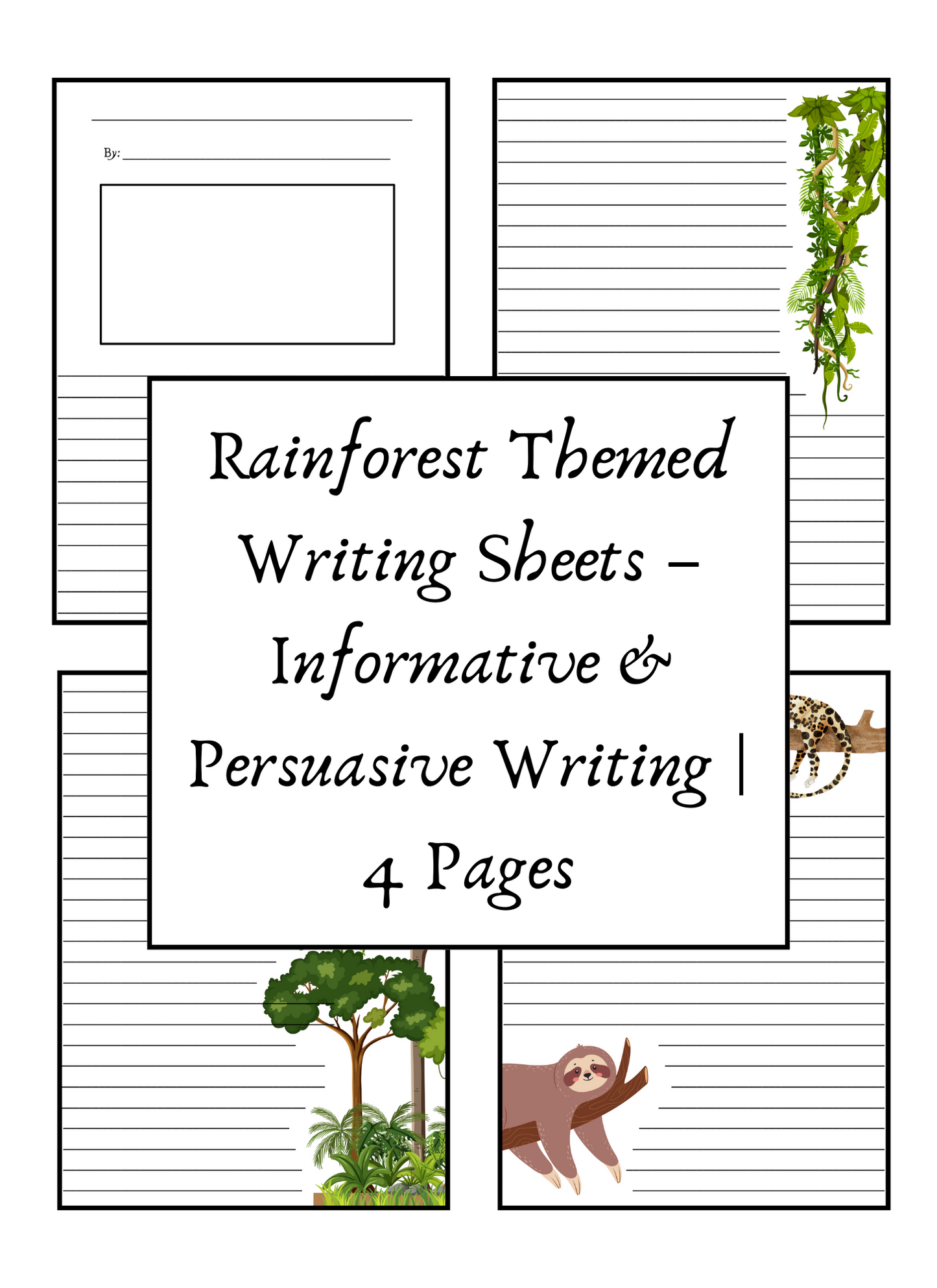 Habitat Writing Sheets Bundle | Informative & Persuasive Pages (4 Themes)