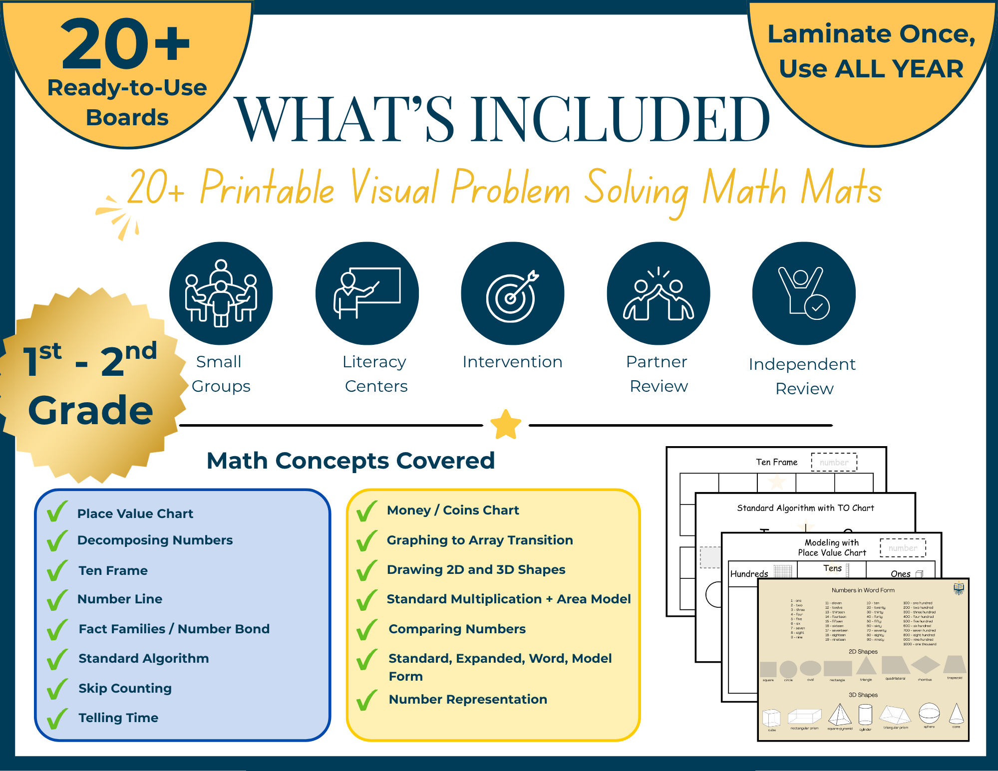 K-2 Printable Math Support Mats | A Whole Year Of Scaffolded Tools To Build Number Sense